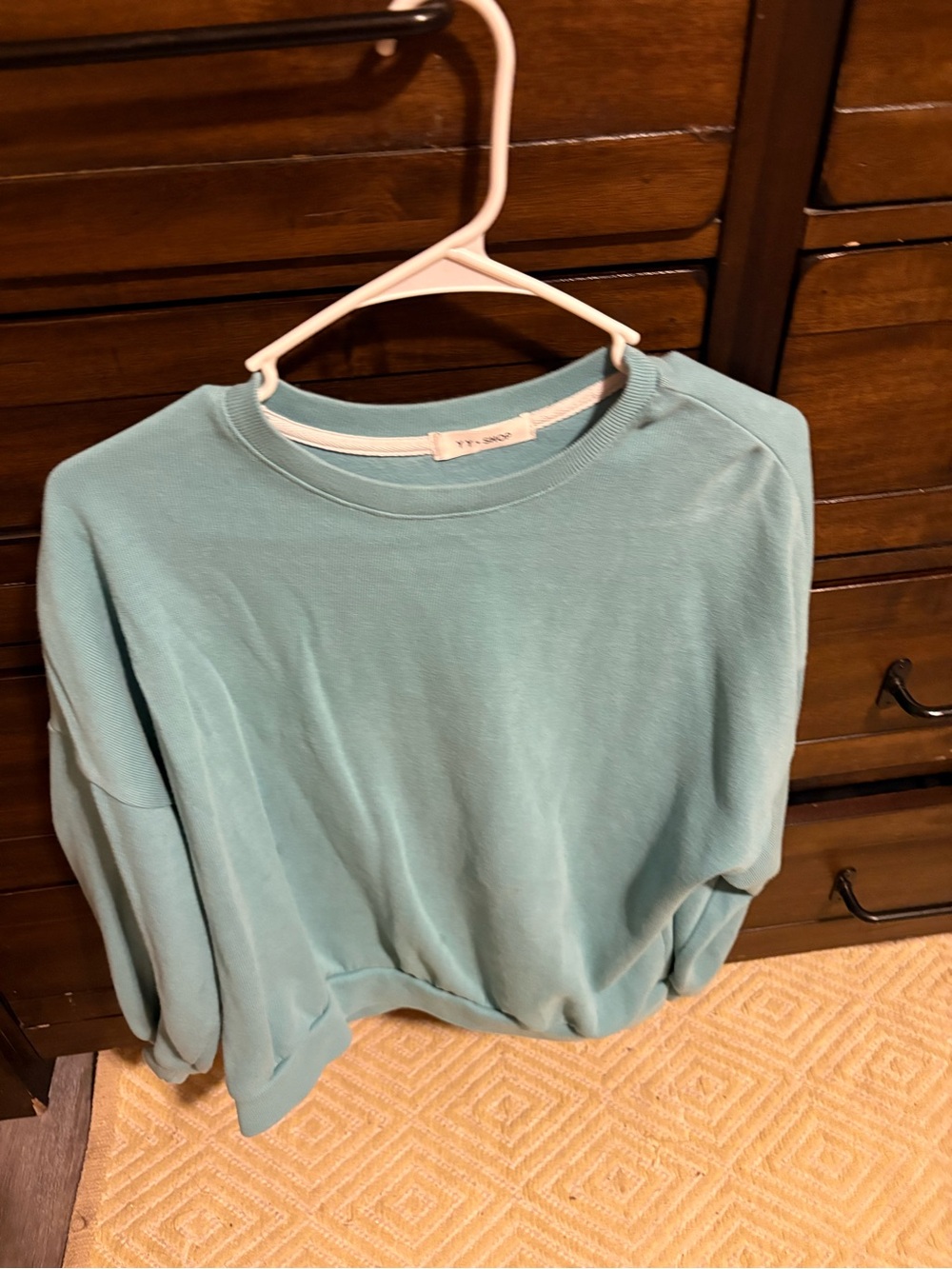 Cozy Light Teal Sweatshirt - Crewneck Pullover
